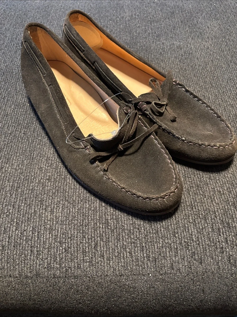 Black Suede Bow-Tie Moccasin Loafers - Men's